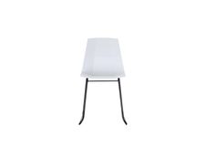 Lot de 2 chaises CUBE - Pieds trapèzes acier noir - assise blanche