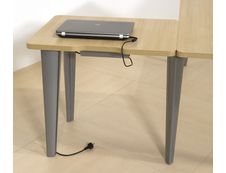 Bureau EVIDENCE - 80 cm - Pieds aluminium - Plateau imitation hêtre