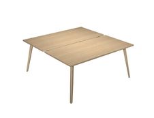 Bureau Bench LEONARDO - L160 x H74 x P168 - Pieds bois - Chêne