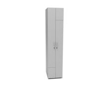 Armoire vestiaire 2 portes - H185 x L40 x P52 cm - Gris