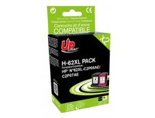 Cartouche compatible HP 62XL - pack de 2 - noir, cyan, magenta, jaune - UPrint H.62XL 