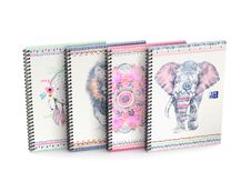 Oxford Boho Chic - Cahier spiralé B5 (19 x 25 cm) - 120 pages - petits carreaux ( 5x5 cm)