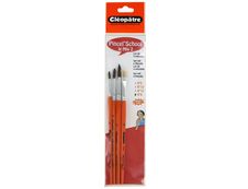 Cléopâtre - Pack de 3 pinceaux poil de poney N° 6, 10, 14 + 1 brosse soie de porc N°8