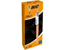 BIC 4 Couleurs - 12 Stylos à bille 4 couleurs - 1 mm - Festif