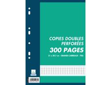 Copies doubles blanches - Format A4 21 x 29,7 cm - 200 pages petits carreaux  - 90 g/m² - Cultura - Copies doubles - Copies - Feuilles