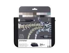 ProMarker - Pack de 24 marqueurs double pointe - gris et noir