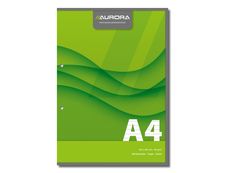 Aurora - Bloc de cours A4 - ligné + marge - 200 pages - perforation 2 trous - 60g