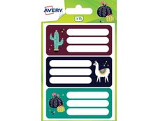 Avery - 15 Étiquettes scolaires lama/cactus