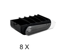 Exacompta - 8 Boîtes à fiches bristol - A8 - noir/cristal
