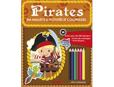 Ma mallette d'activités et coloriages Pirates (Fond brun)