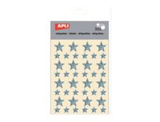 Apli - 3 feuilles gommettes étoile - hologramme argenté