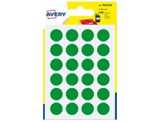 Avery - 168 Pastilles adhésives - vert - diamètre 15 mm