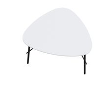 Table basse LAZY - L60,5 x P50 x H45 cm - pieds acier noir - plateau blanc
