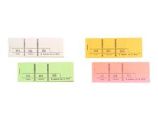 Exacompta - 10 Blocs passe-partout 3 volets - 48 x 150 mm - numéroté - couleurs assorties