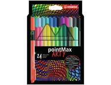 STABILO pointMax ARTY - 24 Feutres de coloriage - pointe moyenne - couleurs assorties