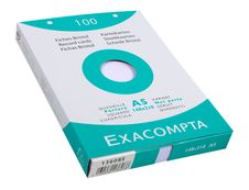 Exacompta - Pack de 100 Fiches Bristol - A5 - petits carreaux - perforées - blanc