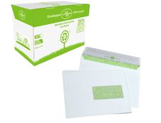 La Couronne - 200 Enveloppes recyclées C5 162x229mm - 80 gr - fenêtre cristal 45x100 mm - blanc - bande auto-adhésive