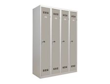 Vestiaire Industrie Propre - 4 portes - 180 x 120 x 50 cm - gris/gris