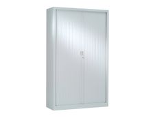 Armoire haute monobloc à rideaux GENERIC - 198 x 120 x 43 cm - gris