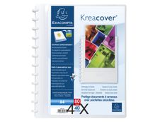 Exacompta Kreacover - 4 Porte vues personnalisables à pochettes amovibles - 80 vues - A4 - blanc