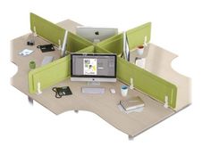 Écran de séparation acoustique pour bureau (sans support de fixation) - L160 x H43 cm - vert chartreux