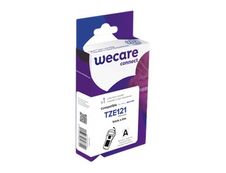 Wecare ruban d'étiquette compatible Brother TZE121 - 1 rouleau (0,9 cm x 8 m) - fond transparent écriture noire