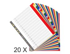 Exacompta - Pack de 20 intercalaires 31 positions numériques - A4 Maxi - couleurs assorties