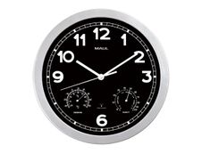 MaulDrive - Horloge - mécanisme radio pilotée - 30 cm - noir argenté