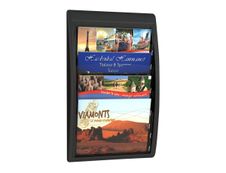 Présentoir mural Quick Fit pour documents 24 x 32 cm paysage - 4 compartiments - noir/transparent