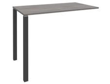 Table Lounge 2 Pieds - L120xH105xP80 cm - Pieds carbonne - plateau imitation chêne gris