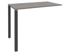 Table Lounge 2 Pieds - L140xH105xP80 cm - Pieds carbonne - plateau imitation chêne gris
