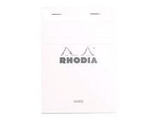 Rhodia Basics - Bloc notes N°13 - 10 x 15 cm - 160 pages - petits carreaux - 80g - blanc
