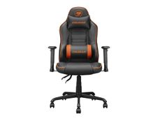 Fauteuil gamer Fusion S - accoudoirs réglables - appui-tête intégré - noir/orange