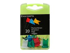 Exacompta - 20 Épingles drapeaux - couleur assorties