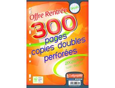 Calligraphe - 300 copies doubles sous film - A4 - grands carreaux (Seyes) - perforées