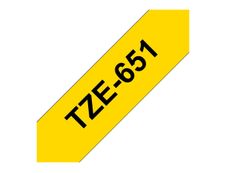 Brother TZe651 - Ruban d'étiquettes auto-adhésives - 1 rouleau (24 mm x 8 m) - fond jaune écriture noire 
