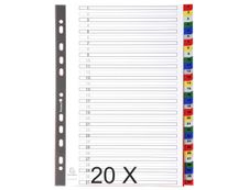 Exacompta - Pack de 20 intercalaires 31 positions numériques - A4 - couleurs assorties