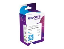 Cartouche compatible HP 338/343 - pack de 2 - noir, cyan, magenta, jaune - Wecare K10151W4 