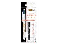 BIC 4 Couleurs Marble Style - Stylo à bille 4 couleurs + 2 corps