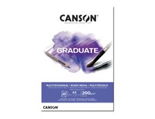Canson Graduate Mixed Media - Bloc dessin - 20 feuilles - A3 - 200 gr