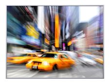 Cadre de décoration plexi/alu - 61 x 81 cm - Manhattan Taxis