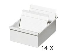 Exacompta - 14 Boîtes à fiches avec 1 intercalaire - A6 - pour 600 cartes - gris lumière