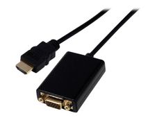 MCL Samar - convertisseur HDMI type A (M) vers VGA HD15 (F) avec mini jack 3.5mm (F) - 22cm