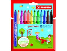 STABILO Power max - 12 Feutres - pointe large - couleurs assorties