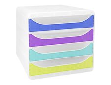 Exacompta Chromaline BigBox - Module de classement 4 tiroirs - arlequin