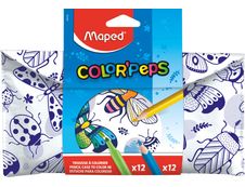 Maped Color'Peps - Trousse garnie à colorier - comprend 12 feutres et 12 crayons de couleur