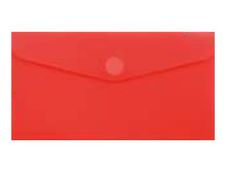 Wonday - Pochette polypro à scratch - 12,5 x 22,5 cm - Rouge semi-transparent