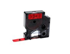 Dymo D1 - Ruban d'étiquettes auto-adhésives - 1 rouleau (12 mm x 7 m) - fond rouge écriture noire 