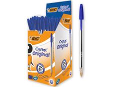 BIC Cristal - 50 Stylos à bille - bleu - 1 mm - pointe moyenne