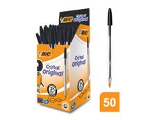 BIC Cristal - 50 Stylos à bille - noir - 1 mm - pointe moyenne